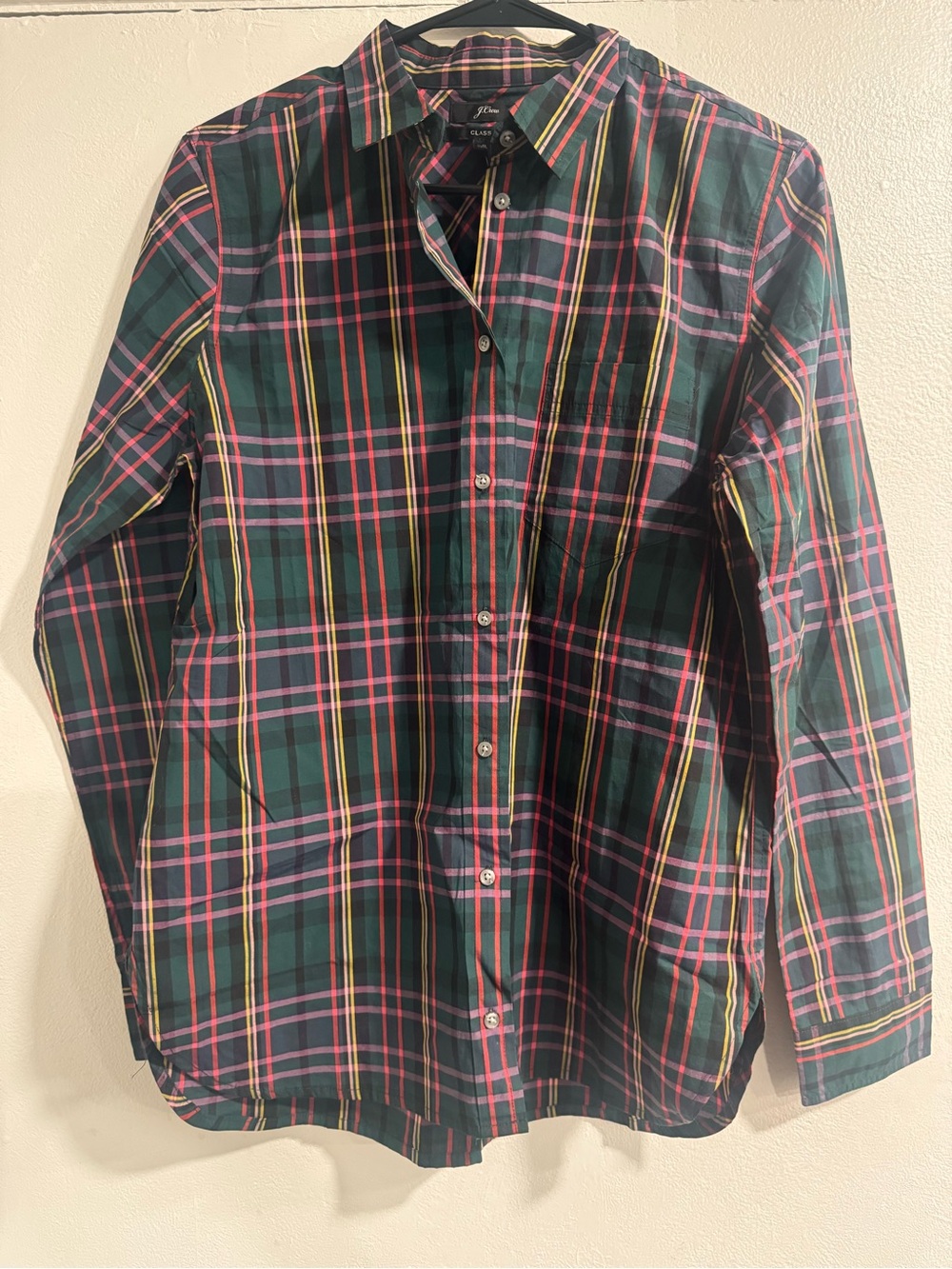 J Crew Women's Classic Fit Tartan Plaid Button Down NWT Size 8